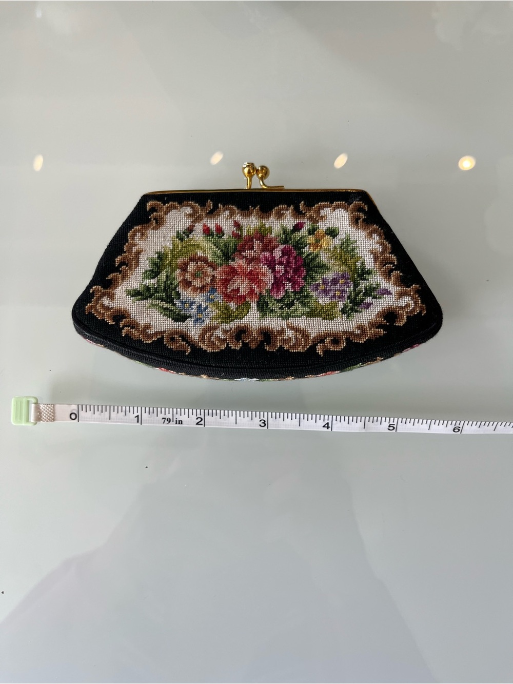 Vintage 1930’s Petit-Point Tapestry Handbag with Matching Coin Purse - Picture 8 of 11
